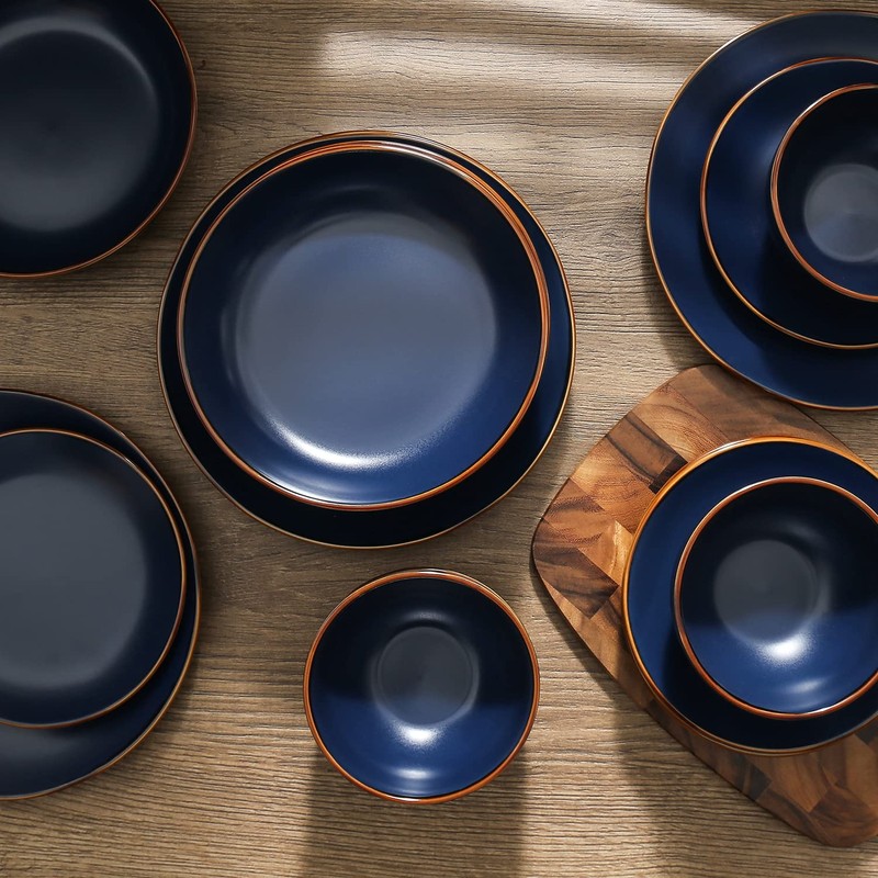 Stone Lain Brasa Modern Stoneware 16 Piece Dinnerware Sets, Plates