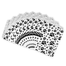 N'icePackaging 20 Bags of our Decorative Flat Paper Gift Bags - Paw-Print Pattern on Brown or White Kraft Bags - for Sales/Treats/Parties Cookies/Gifts (White, 6" x 9")
