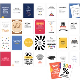Einladungskarten Manufaktur Hamburg Postcards Set of 30 Cards - Funny Sayings Work, Workshop, Warehouse and Office for Colleagues, Colleagues - Humour Messages Set Colourful with 30 Envelopes