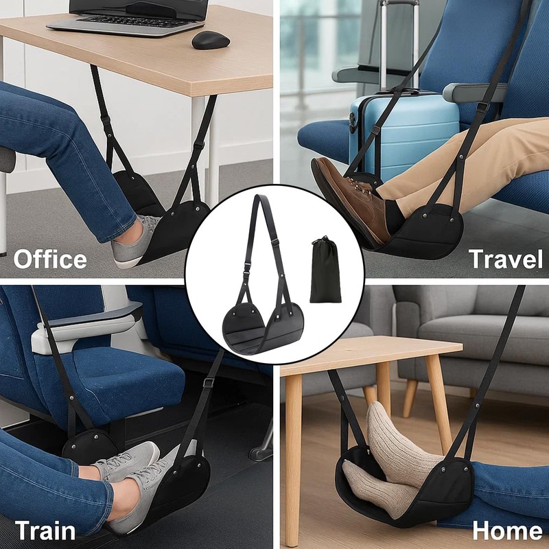 2PCS Foot Hammock for Flight, Best Airplane Gadgets, Plane Essentials,