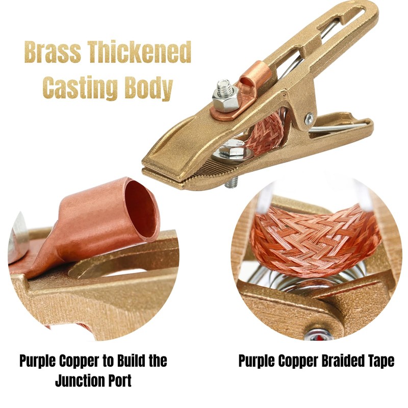 Brass A-Shape Ground Welding Earth Clamp, 500A Ground Clamp Welding,