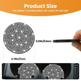 4 PCS Bling Car Cup Holder Coaster,2.75 inch Silicone Anti-Slip Shockproof Universal Car Coasters for Women