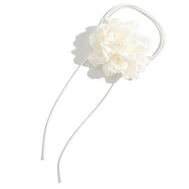 MAQVQLU Flower Rose Choker Necklace for Women Lace-up Design Floral Choker Necklaces Summer Beach Choker Bridesmaid Wedding Party Necklaces