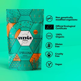 SYZYGY FOOD - Certified Organic Spirulina Tablets - 300x500mg - Maximum Purity 99% Organic Spirulina - Detox, Vegan, Vegetable Protein, Satiating - Appetite Control, Iron, Minerals