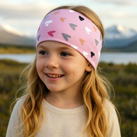 Wollhuhn Girls’/Women’s/Boys’ Cool, Eco-Friendly, Elastic Headband/Hair Band, Comfortable Jersey Cotton, Many Designs, 21215155 (Hearts Red)