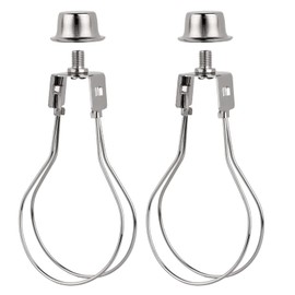 2 PACK Lamp Shade Light Bulb Clip Adapter, WEAVERBIRD Lamp Shade Harp Holder Adapter Kit Attaching Finial Top and Lampshade Levellers Spring Clip for Light Bulb,DIY Lighting Projects, Silver
