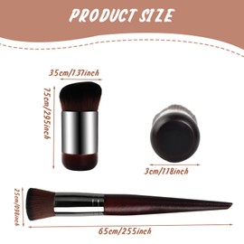 2 Stück Foundation Pinsel, Dichte Synthetische Premium Pinselhaare Kabuki Makeup-Pinsel, Ergonomischer Griff Kosmetikpinsel Ideal für Cremige, Pudrige oder Flüssige Foundation