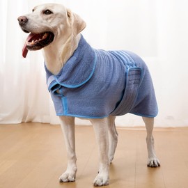 Zorela Dog Drying Coat, Super Soft Coral Fleece Dog Drying Towel Robe, Fast Drying Microfiber Towel Robes Dressing Gown Bathrobe for Dogs After Bath, Swim, Beach, Wet Walk