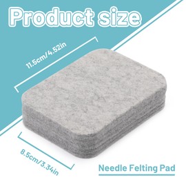 Mayboos Needle Felting Pad, Grey Sponge Needle Felting Pad, 4.52"x3.34" Natural Wool Needled Felting Mat Needle Felting Supplies for Any Wool Felting Makeing
