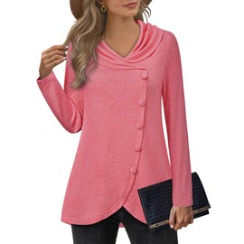 VALOLIA Pink Sweater for Women: Trending Womens Clothes - Classy Outfits for Women - Boutique Tops for Women Trendy Coral Pink XX-Large