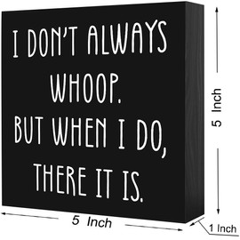 Funny Office Quote Wooden Box Sign Desk Decor Rustic Humorous Wood Block Plaque for Home Living Room Shelf Table Decoration, 5 x 5 Inch