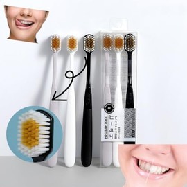 Juego de cepillos de dientes manuales japoneses para adultos (3 juegos por caja), un cepillo de dientes de hilo de cerdas suaves de cabeza ancha adecuado para la gama completa de cuidado de