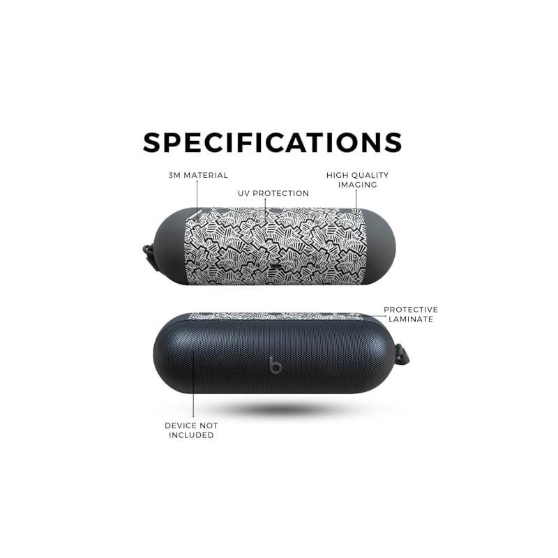 Speaker Skin Compatible with Beats Pill (2024) - Abstract Black