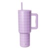 Simple Modern 40 oz Tumbler with Handle and Straw Lid | Insulated Cup Reusable Stainless Steel Travel Water Bottle Cupholder Use | Gifts for Women Him Her | Trek Collection | Purple Breeze Houndstooth