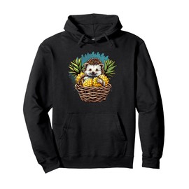 Pineapple Hedgehog Pineapples Fruit Hedgehog Lover Drawing Pullover Hoodie