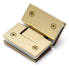 Heavy Duty Shower Glass Door Hinge,Solid One-Piece Precision Cast with 5mm Thick 304 Stainless Steel,Suitable for5/16-1/2"(8mm-12mm) Thick Frameless Bathroom Doors,1 pc,Gold