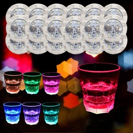 LED Coasters 18-Pack, 7 Colour Settings, Light Up Coasters for Bottles, Glasses, and Cups, Kitchen Accessories and Holiday Decor, Christmas Coasters, Gaming Nights, Entertainment with Cool Coasters
