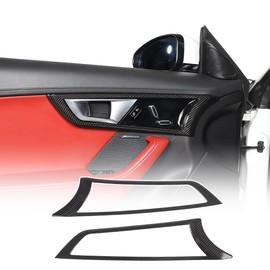 JONKOKO Car Inner Door Handle Frame Trim Covers for Jaguar F-Type 2013-2024 Auto Door Handle Bowl Cover Trim Interior Accessories (Carbon Fiber)