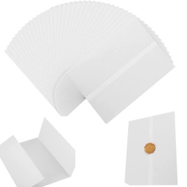 CAVLA 50 Pack Vellum Paper for Invitations, Jacket Vellum Wrap Jackets 5x7inch Pre-Folded Translucent Vellum for Wedding Invitations Baby Shower Birthday Invitations