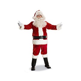 Sunnywood Men's Deluxe Santa Claus Suit Set Costume Large Red