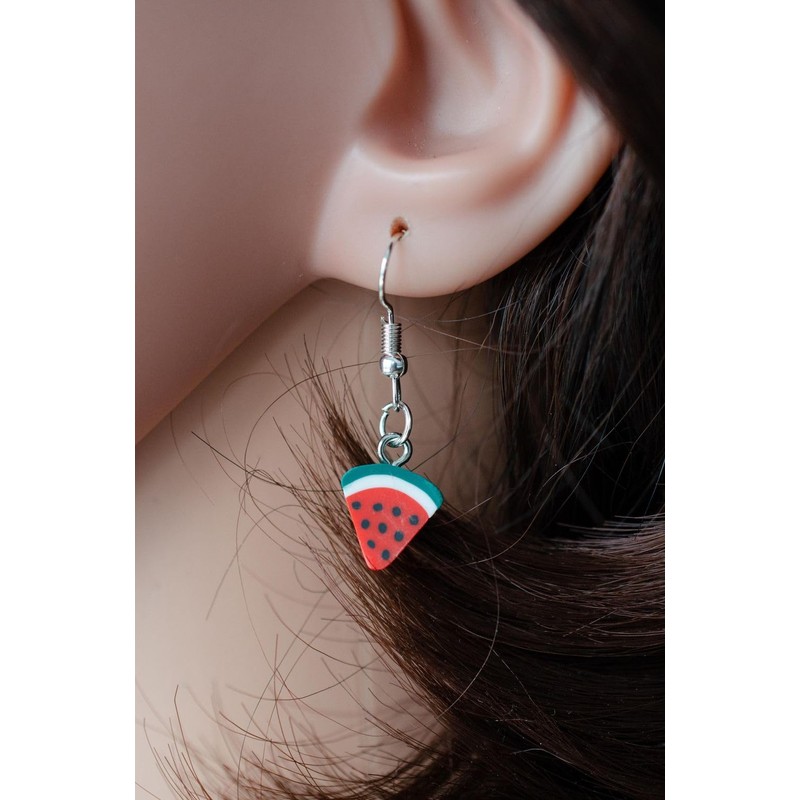 Miniblings Watermelon Earrings Pendant Fruit Fruit Melon Melon Disc –