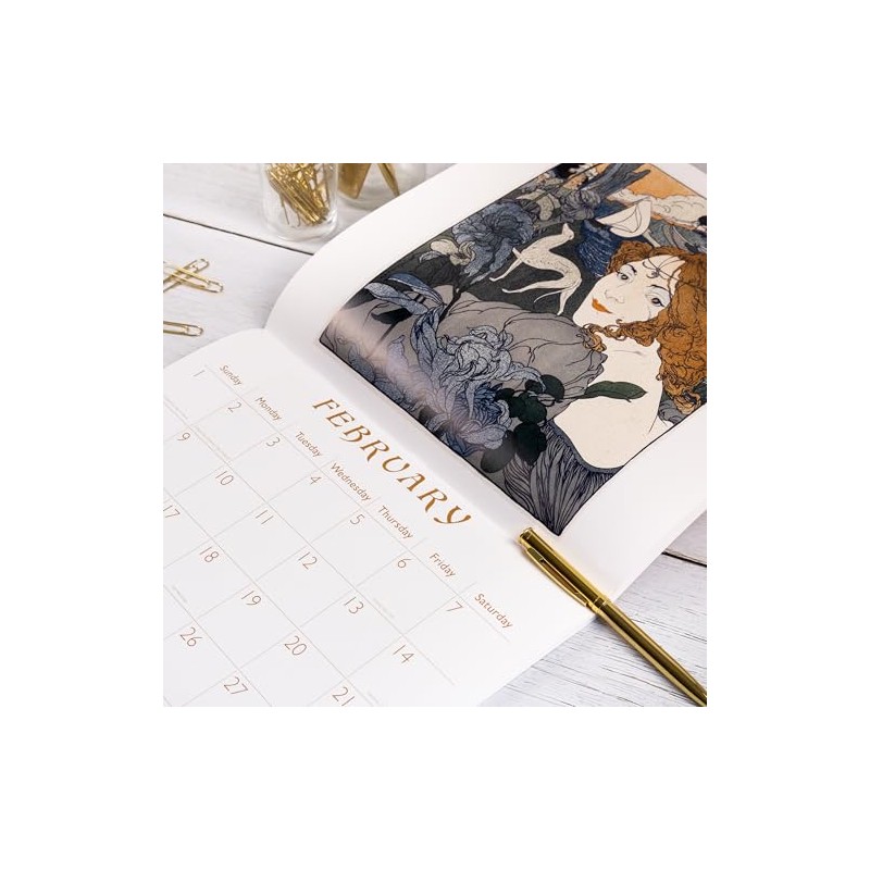 Art Nouveau 2026 Square Wall Calendar | Monthly Planner Featuring