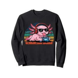 Otaku Lifestyle Threads Gamesolotl Axolotl Gamer Anime Funny Sweatshirt