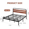 Senfot King Size Platform Bed Frame with Wood Headboard, Heavy