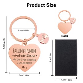 XWCHASA Girlfriend Gifts Keyring for Best Friend Key Fob, Colleagues and Sisters - High Quality Stainless Steel Material Keyring for Women, 2