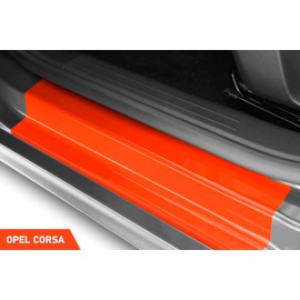Luxshield Car Door Sill Protector for Opel Corsa F I 2019-2025 - Protective Film Car Door Accessories Trim Paint Protection Film Carbon Black
