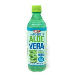 OKF Aloe Vera Drink in 16.9 Ounce Bottles (Sugar Free, 6 Pack)