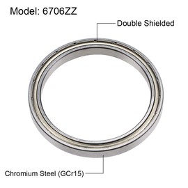 sourcing map Deep Groove Ball Bearing Z2 30 mm x 37 mm x 4 mm Double Shielded 6706ZZ Chrome Steel