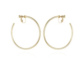Vince Camuto Gold-Tone Large Open Hoop Clip On Earrings For Women