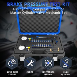 KTTOOL Universal Brake Oil Pressure Gauge, Automobile ABS Hydraulic Oil Pressure Gauge, Brake System Test Gauge