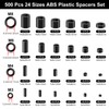 Celepoir ABS Plastic Spacers Black 24 Sizes, Plastic Spacers with