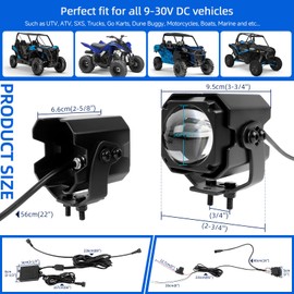 DREAMIZER Whip Lights for UTV ATV Can am Polaris RZR SXS,Whipless Pods RGBW Antenna Chase Light Kit with Switch & Remote Compatible with Golf Cart Jeep Truck Dune Buggy Boat