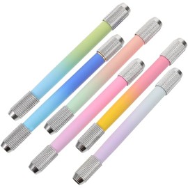 SUPVOX Extensores de Lápiz Artístico de Metal Doble Cabeza, Juego de 6 Piezas en Degradado Metálico, Alargador para Carbonero y Crayones, Herramienta de Arte Portátil para Dibujo