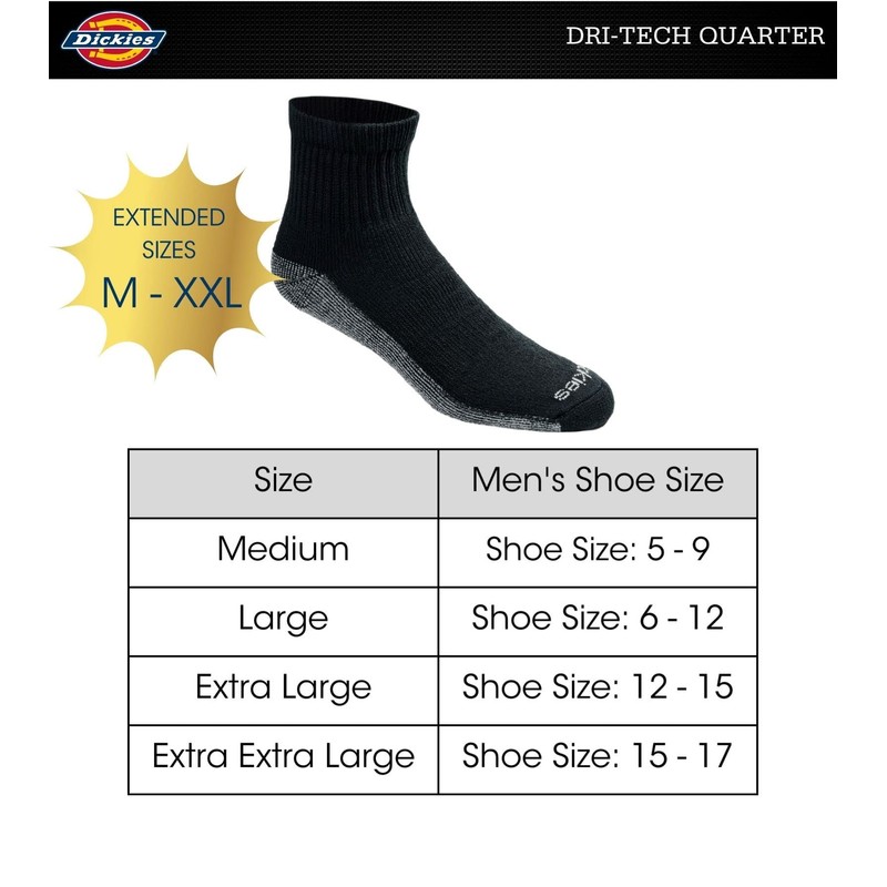 Dickies Dri-tech - Calcetines para hombre con control de humedad,