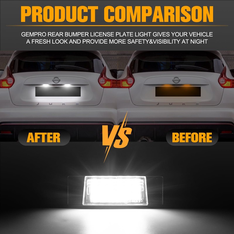 Gempro Led License Plate Light Tag Lamp Assembly Compatible with