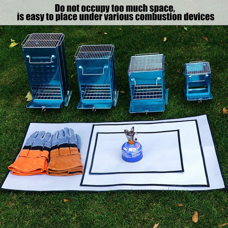Picnic Fire Blanket Silicone Coated Glass Fiber Grey Filleted Corner