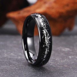 Concept Knight Tungsten Carbide Rings for Men & Women - Inlaid Gold/Silver Men's Wedding Bands, Classic Fashion Couple Engagement Ring, Comfortable Fit (6mm Silver Wire, 10)