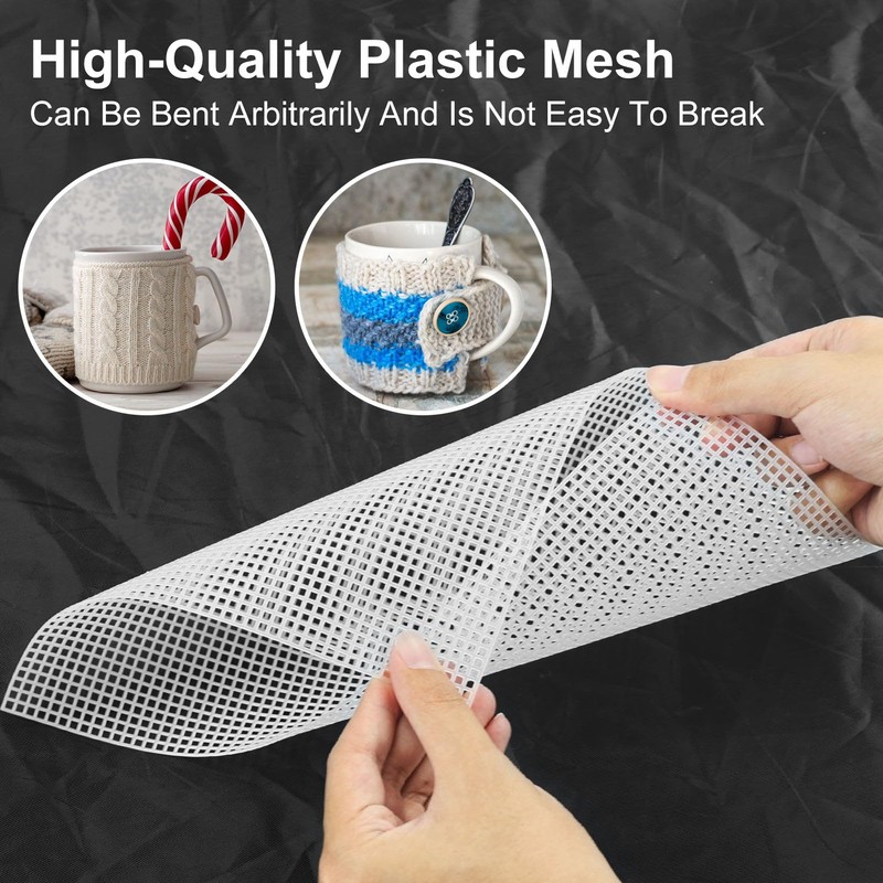 7 Pieces Plastic Mesh Canvas Sheets for Embroidery Crafting, Plastic