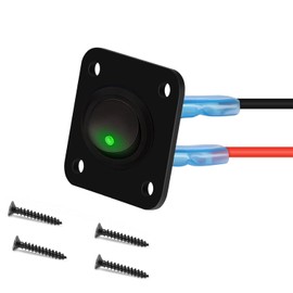 RUNCCI-YUN LED Rocker Switch Round, Round Switch, 12 V 20 A / 24 V 10 A On/Off Rocker Switch, 1 Gang Rocker Switch Panel, for Car, Boat, Household Appliances, Motorcycles, Ships etc. (Green)