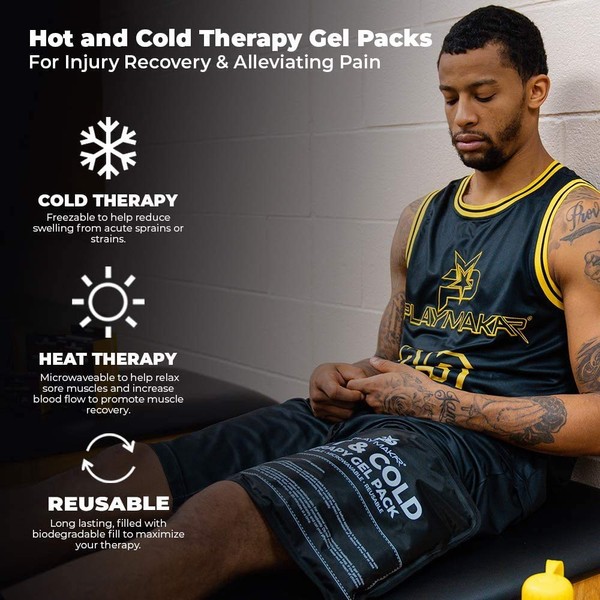 PlayMakar Hot and Cold Therapy Gel Packs (Small 5 x 10 Inch)