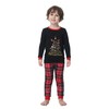 VENTELAN Matching Christmas Family Pajamas Sets Christmas Tree Print Top