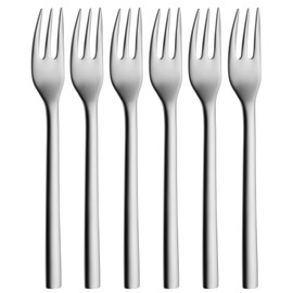 WMF Nuova Kuchengabel Set 6-teilig, 16 cm, Cromargan Edelstahl poliert, glänzend, spülmaschinengeeignet