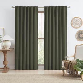 KEQIAOSUOCAI Cortinas opacas gris pardo para ventanas pequeñas 100 privacidad asegurada, cortinas térmicas aisladas para dormitorio, persianas opacas