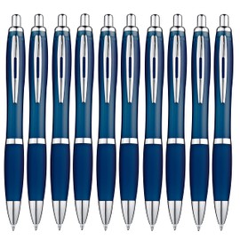 Libetui Pack of 10 Ballpoint Pens with Non-Slip Grip Zone and Large Capacity in Trendy Colours