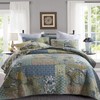 Yvooxny Quilt Set Queen Bedspread Reversible Green Farmhouse Garden Coverlet