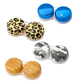 SPORTS WORLD VISION OptiCool Contact Lens Cases with Four different Designs Cute Screw Top Travel Storage 3 Cases Of The Same Style Per Order